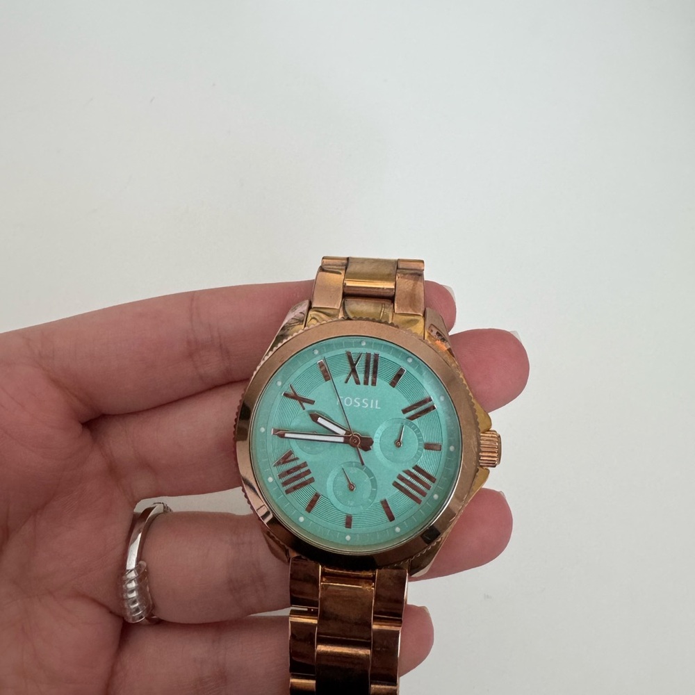 Fossil Mint Dial with Rose Gold Bracelet Watch